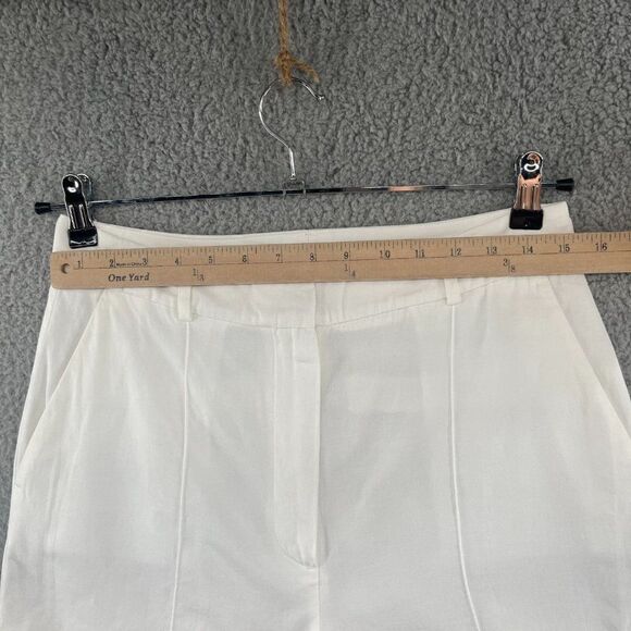 Anine Bing Mila White Shorts Linen Blend Size 38 Medium - Picture 6 of 13